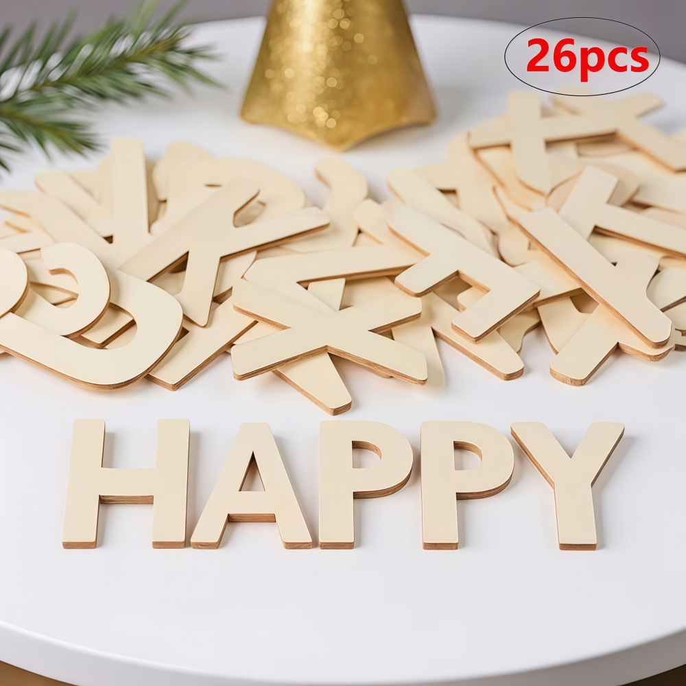 26pcs Designable Wood Letters  - Oud Wood Chip ulasan dan harga
