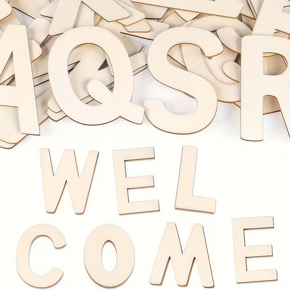 26pcs Designable Wood Letters  - Oud Wood Chip ulasan dan harga
