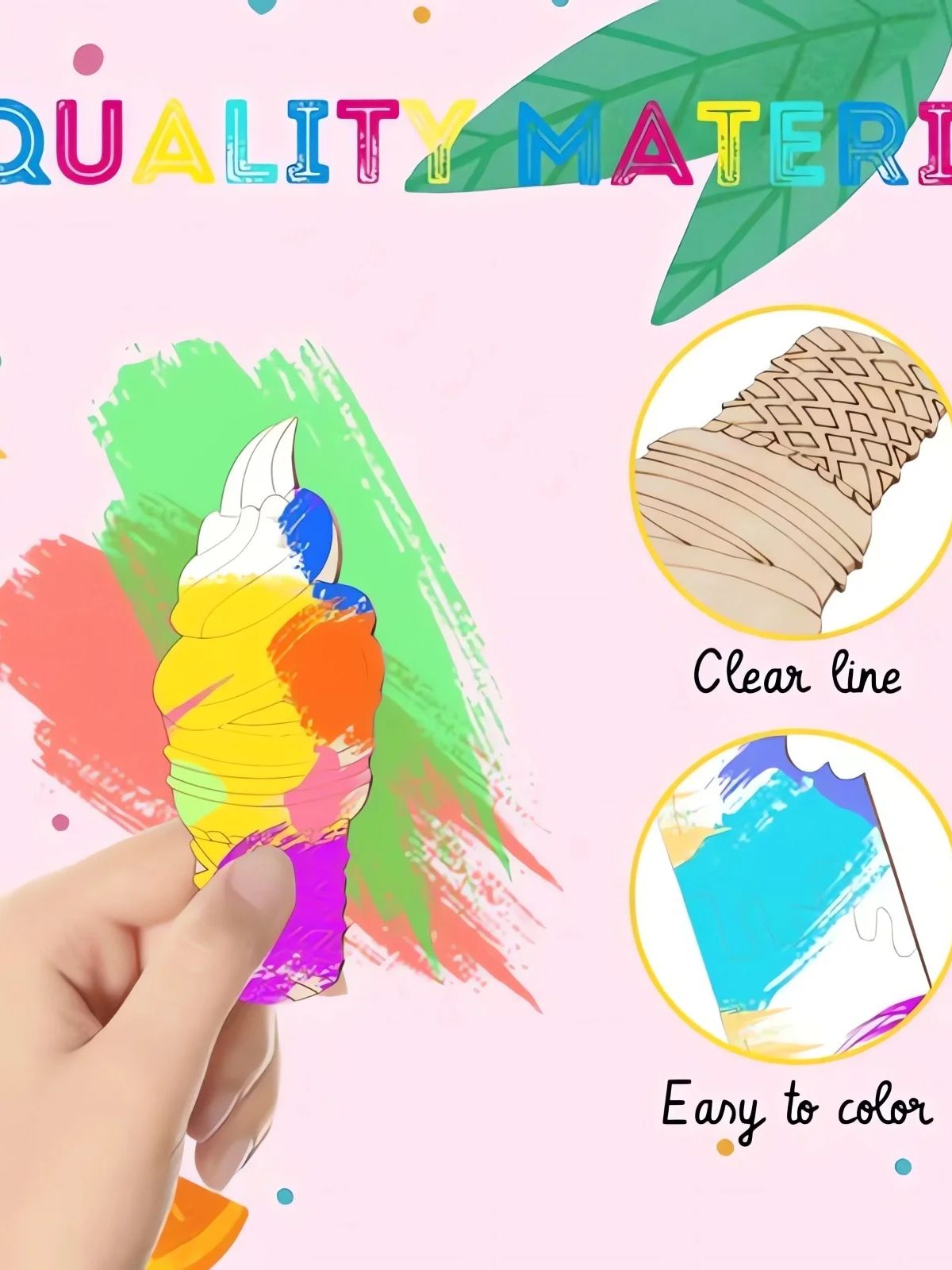 6/30pcs Ice Cream Wood Cutouts - Oud Wood Chip ulasan dan harga