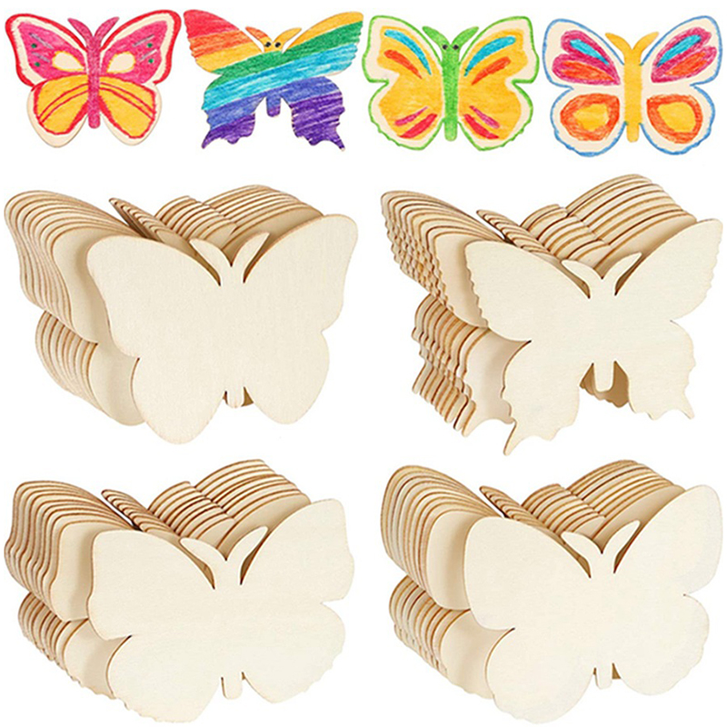 10pcs Wooden Butterfly Blank W - Oud Wood Chip ulasan dan harga