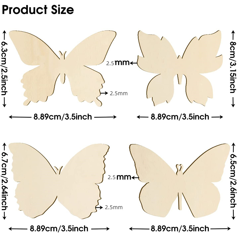 10pcs Wooden Butterfly Blank W - Oud Wood Chip ulasan dan harga