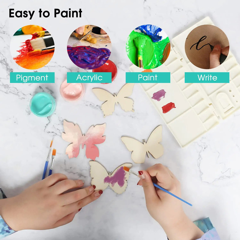 10pcs Wooden Butterfly Blank W - Oud Wood Chip ulasan dan harga