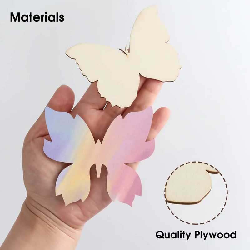 10pcs Wooden Butterfly Blank W - Oud Wood Chip ulasan dan harga