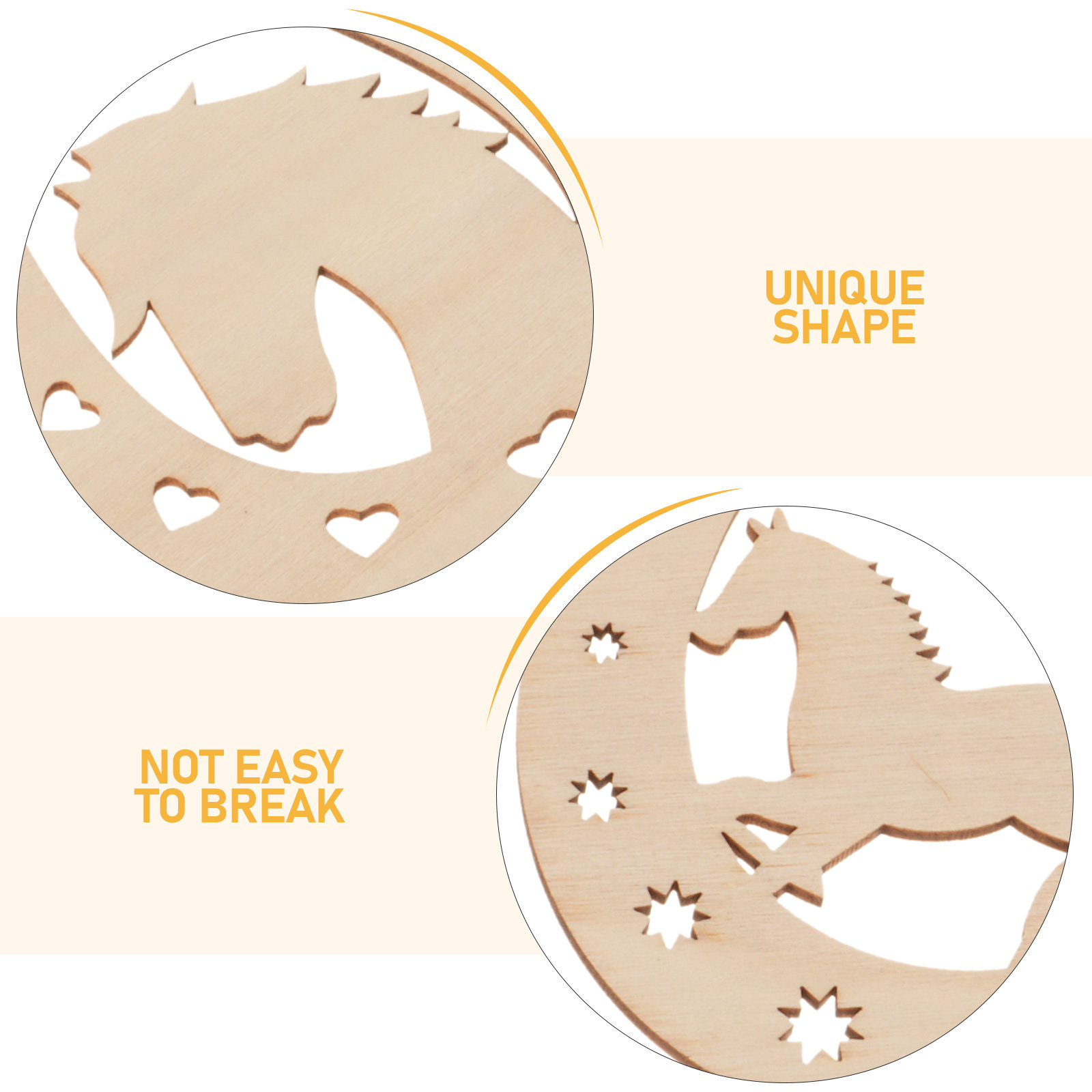 24Pcs Wood Horseshoe Shape Sli - Oud Wood Chip ulasan dan harga