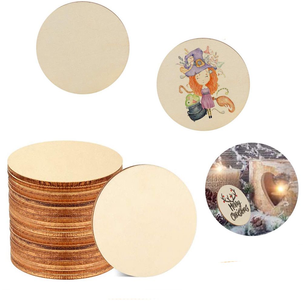 5-100Pcs Unfinished Round Wood - Oud Wood Chip ulasan dan harga