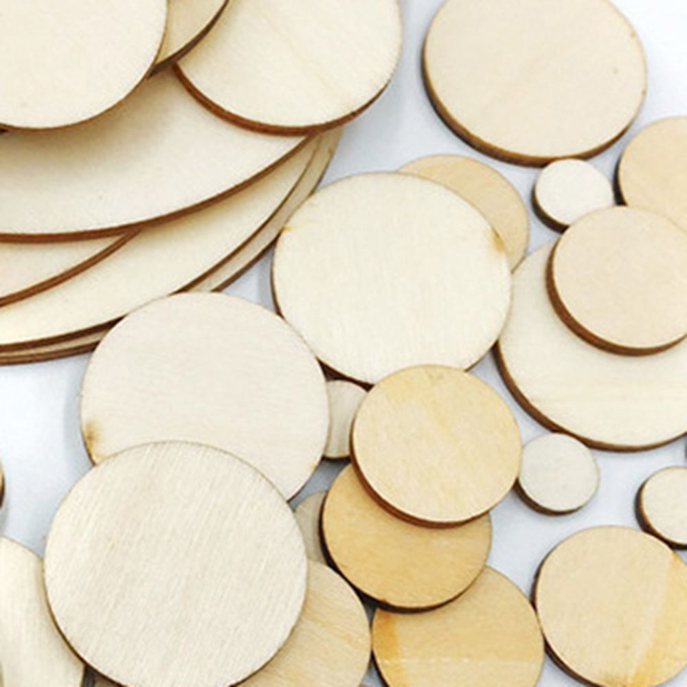 5-100Pcs Unfinished Round Wood - Oud Wood Chip ulasan dan harga